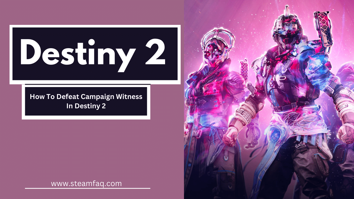 How To Defeat Campaign Witness In Destiny 2